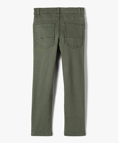 pantalon uni extensible coupe slim garcon vert pantalonsJ313201_4