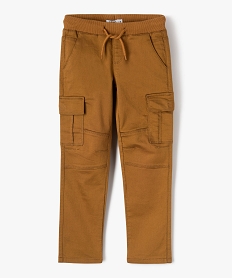 pantalon multipoches en matiere resistante garcon brunJ313401_1