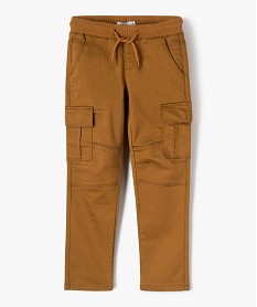 GEMO Pantalon multipoches en matière résistante garçon marron standard