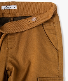 pantalon multipoches en matiere resistante garcon brunJ313401_2