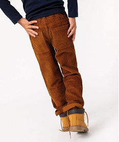 pantalon en velours cotele coupe ample garcon brunJ313601_1