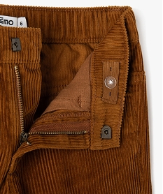 pantalon en velours cotele coupe ample garcon brunJ313601_3