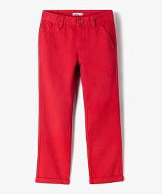 GEMO Pantalon chino en coton garçon rouge vif