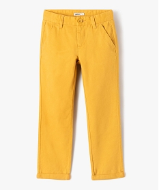 GEMO Pantalon chino en coton garçon Jaune