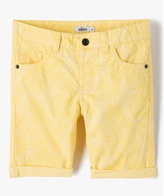GEMO Bermuda en toile avec motifs ton sur ton garçon jaune standard