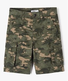 GEMO Bermuda en toile coupe cargo garçon kaki standard