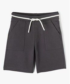 GEMO Bermuda en maille avec ceinture bicolore garçon gris standard