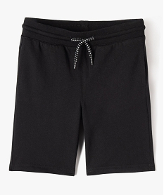 GEMO Bermuda en maille avec ceinture en bord-côte garçon noir standard