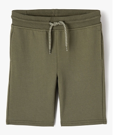 GEMO Bermuda en maille avec ceinture en bord-côte garçon kaki standard