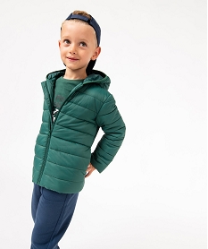 GEMO Blouson matelassé à capuche garçon Vert