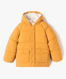 blouson matelasse a capuche avec doublure sherpa garcon jaune blousons et vestesJ318601_1