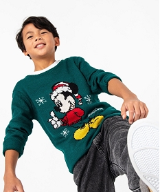 GEMO Pull de Noël avec motif Mickey garçon - Disney Vert
