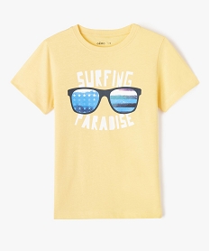 GEMO Tee-shirt à manches courtes à motifs surf garçon jaune standard