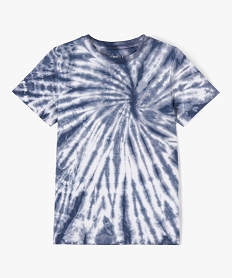 GEMO Tee-shirt à manches courtes imprimé effet tie and dye garçon noir chine