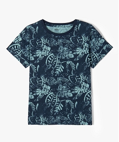GEMO Tee-shirt garçon avec motif feuillage exotique kaki fonce