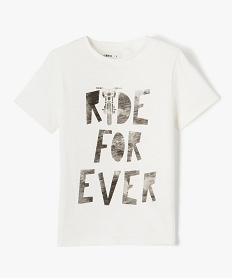 GEMO Tee-shirt à manches courtes avec inscription garçon blanc chine