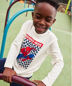 GEMO Tee-shirt garçon à manches longues à motif Spiderman - Marvel blanc chine