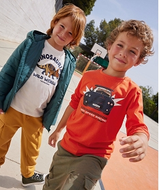 GEMO Tee-shirt à manches longues avec motif orange standard