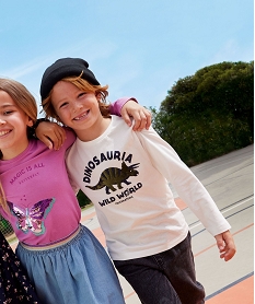 GEMO Tee-shirt à manches longues avec motif blanc chine