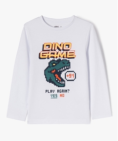 GEMO Tee-shirt à manches longues imprimé garçon blanc standard
