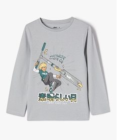 GEMO Tee-shirt à manches longues imprimé garçon Gris