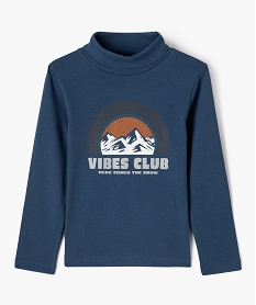 GEMO Tee-shirt à manches longues et col roulé avec motif garçon bleu standard