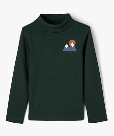 GEMO Tee-shirt à manches longues et col roulé avec motif garçon vert standard