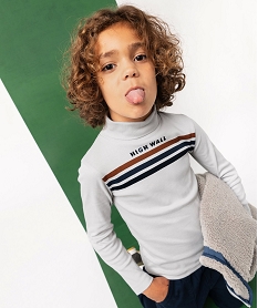 GEMO Tee-shirt à manches longues et col roulé avec motif garçon gris standard