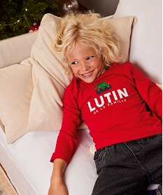 GEMO Tee-shirt à manches longues motif lutin garçon Rouge