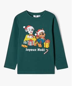 GEMO Tee-shirt à manches longues avec motif Noël garçon - Pat Patrouille vert standard
