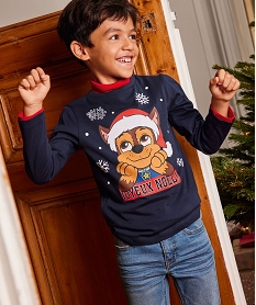GEMO Tee-shirt à manches longues spécial Noël garçon - Pat Patrouille navy