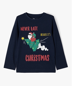 GEMO Tee-shirt à manches longues spécial Noël garçon navy