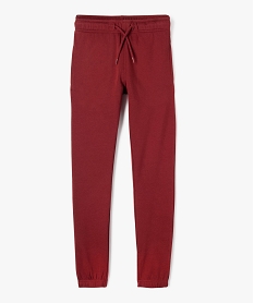 GEMO Pantalon de jogging uni en molleton gratté garçon Rouge