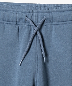 pantalon de jogging uni en molleton gratte garcon bleuJ329601_2