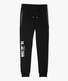pantalon de jogging en maille extensible garcon noir pantalonsJ329901_1