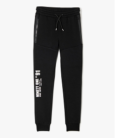 GEMO Pantalon de jogging en maille extensible garçon Noir