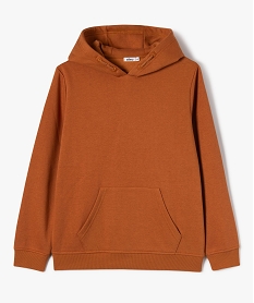 GEMO Sweat molletonné à capuche garçon marron vif
