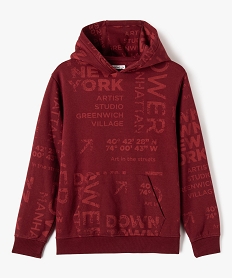 sweat molletonne a capuche garcon rouge sweatsJ331901_1