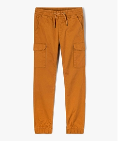 pantalon en toile coupe jogger garcon orange pantalonsJ334001_2