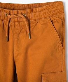 pantalon en toile coupe jogger garcon orange pantalonsJ334001_3