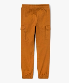 pantalon en toile coupe jogger garcon orange pantalonsJ334001_4