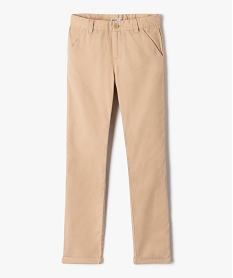 GEMO Pantalon chino en coton à revers garçon beige standard