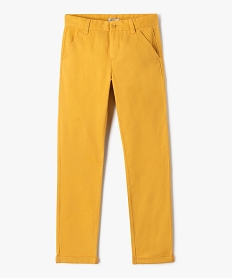 GEMO Pantalon chino en coton à revers garçon jaune standard