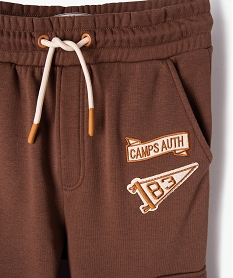 pantalon de jogging look cargo garcon - camps united brun pantalonsJ337101_2