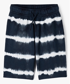 GEMO Bermuda de sport rayé effet tie and dye garçon bleu standard