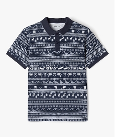 GEMO Polo à manches courtes spécial Noël garçon Bleu