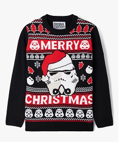 pull de noel en jacquard garcon - stormtrooper noirJ340101_1