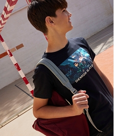 GEMO Tee-shirt manches courtes imprimé garçon - Demon Slayer Noir
