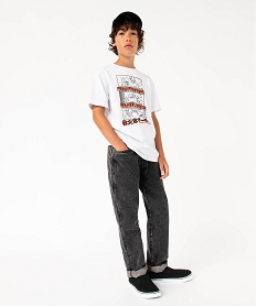 GEMO Tee-shirt à manches courtes imprimé garçon blanc vif