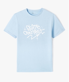 GEMO Tee-shirt à manches courtes inscription skate garçon bleu standard